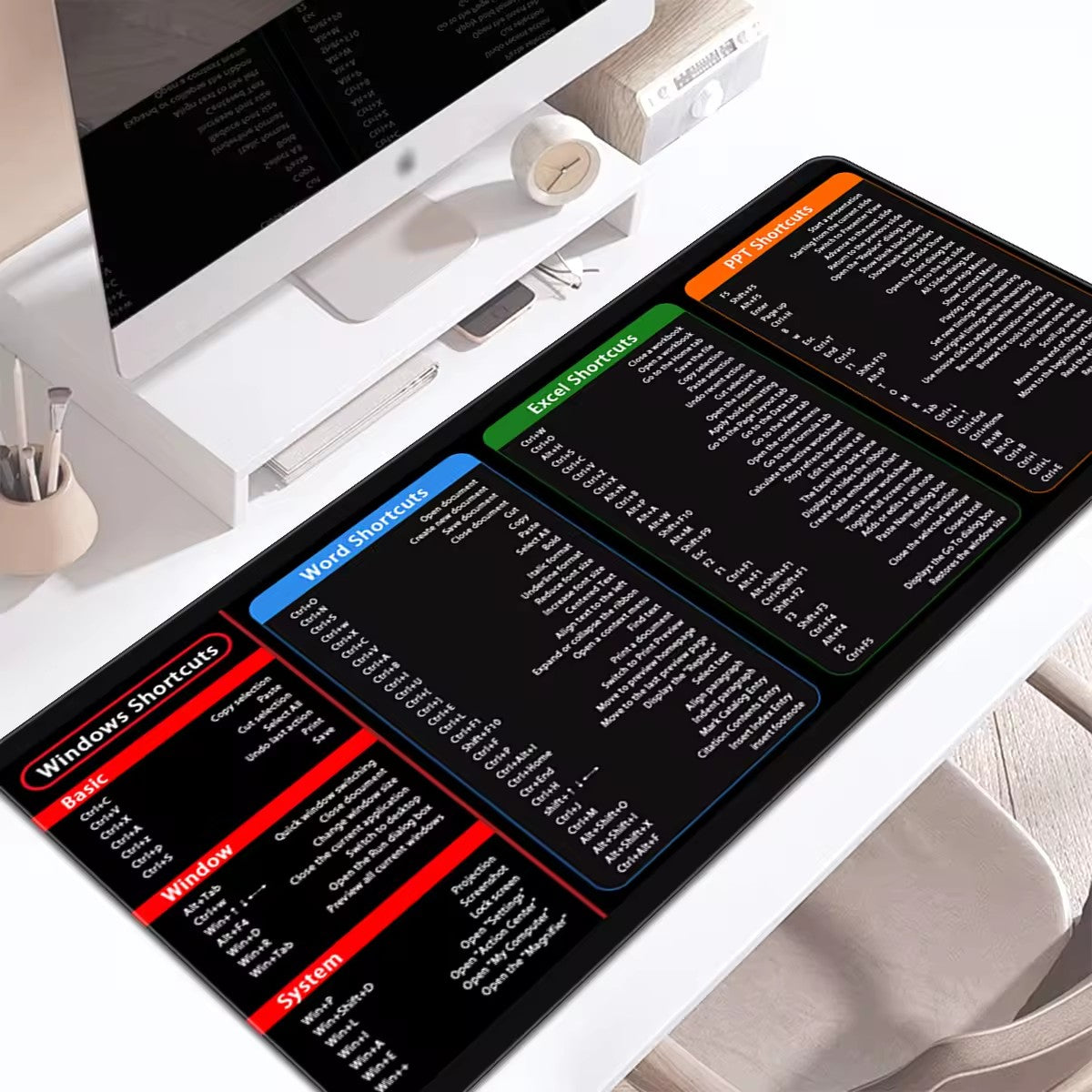 Keyboard Shortcut Desk Mat