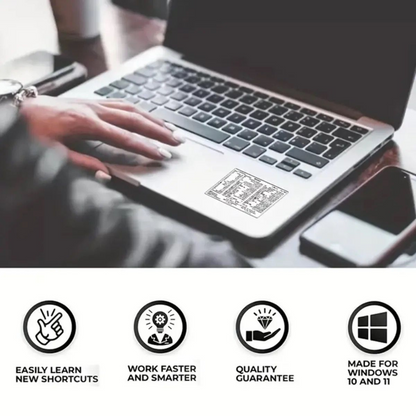 Premium Shortcuts Stickers for Excel, Word, Photoshop & Windows - Mac OS Compatible - Pack of 5