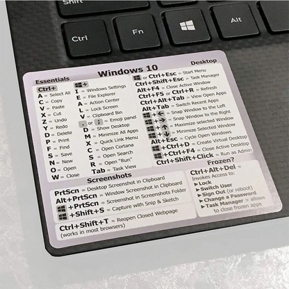 Premium Shortcuts Stickers for Excel, Word, Photoshop & Windows - Mac OS Compatible - Pack of 5