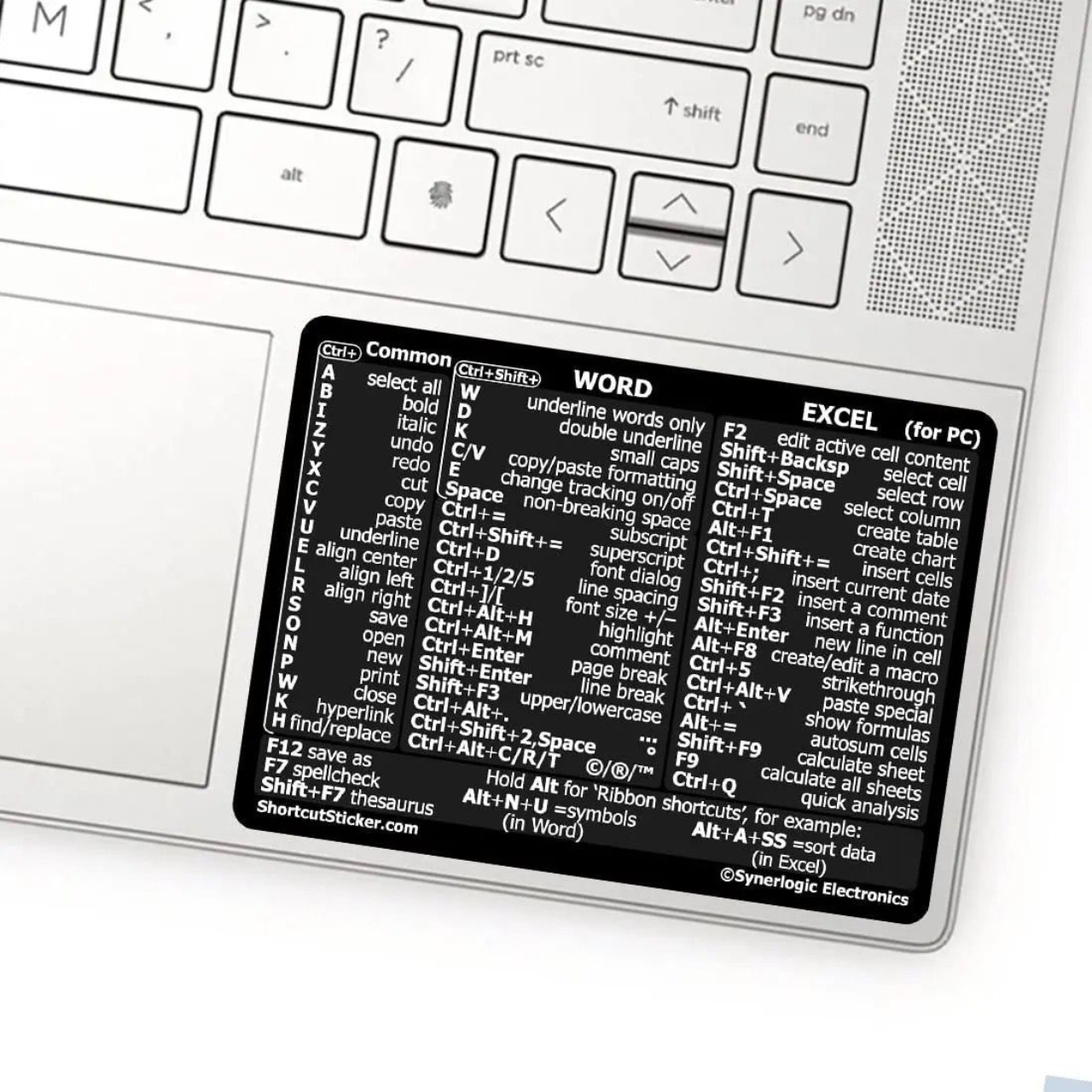 Premium Shortcuts Stickers for Excel, Word, Photoshop & Windows - Mac OS Compatible - Pack of 5