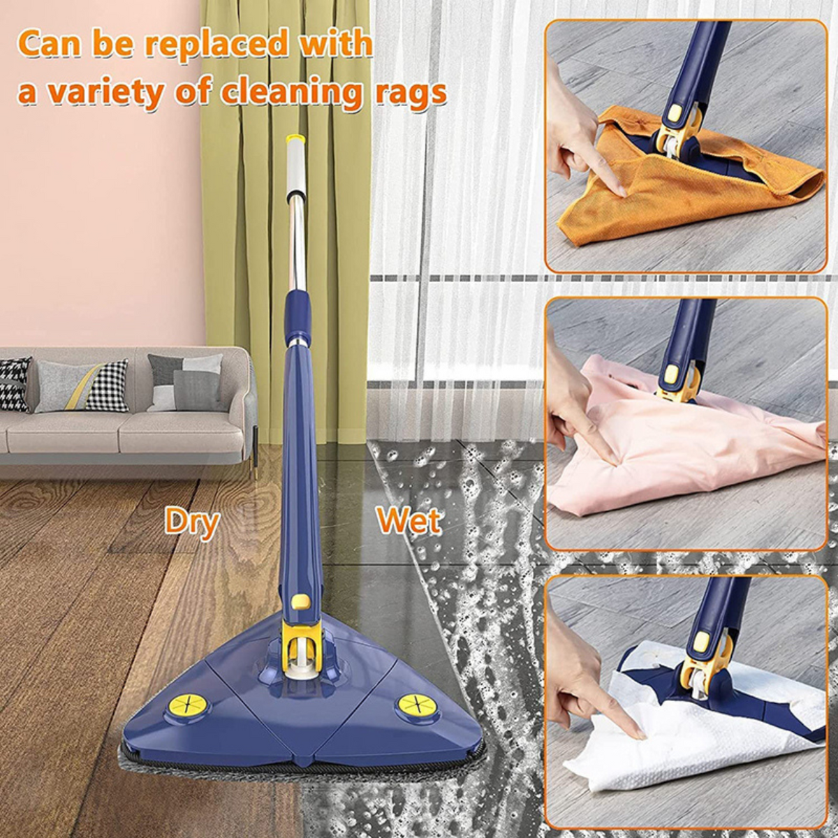 360° Rotatable Triangle Deep-Cleaning Mop