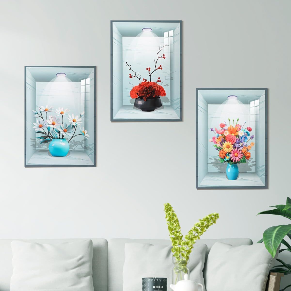 Wall Sticker Home Decoration Self Adhesive Bedroom Livng Room - Pack of 3